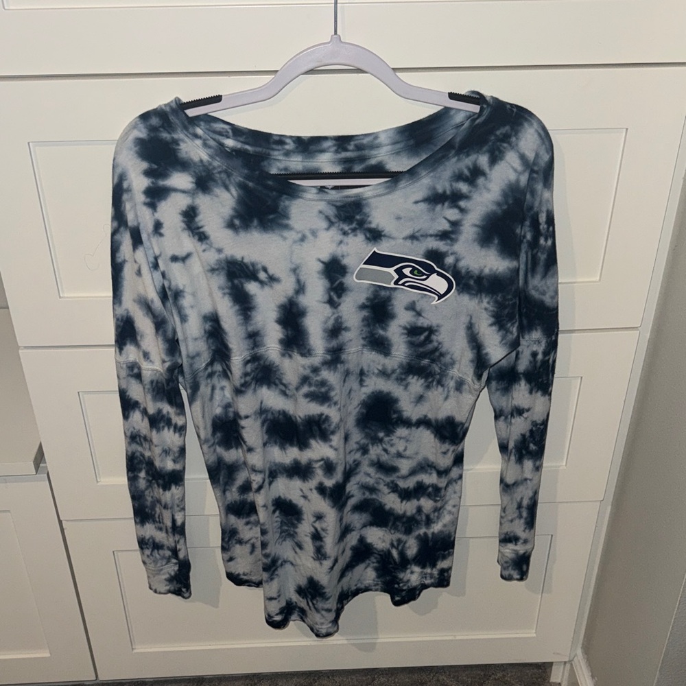 NFL Tie-Dye Long Sleeve Top - Black and White